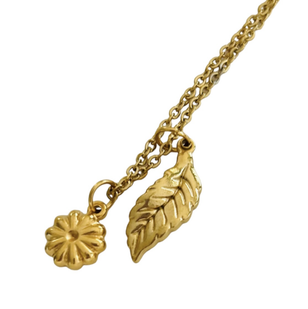 Golden Bloom & Leaf Elysian Pendant