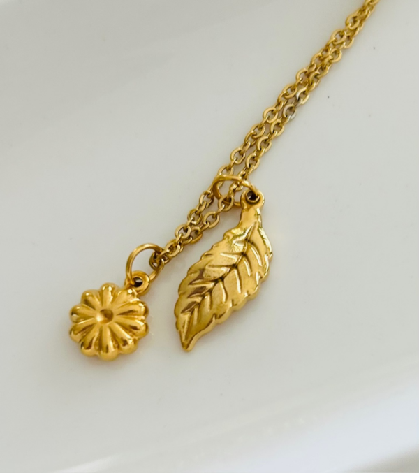 Golden Bloom & Leaf Elysian Pendant