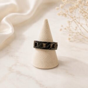 Black Link Ring - Stainless Steel