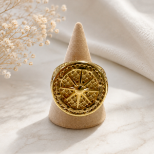 Golden Compass Ring - Stainless Steel