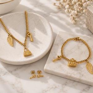 Timeless Elegant Set - Gold Stainless Steel Jewelry