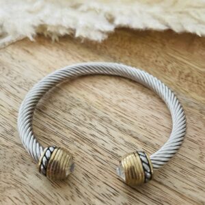 Dual Tone Twisted Cable Bangle