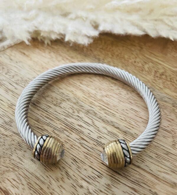 Dual Tone Twisted Cable Bangle