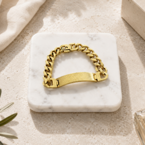 Engraved Design Bracelet - Gold Stainless Steel