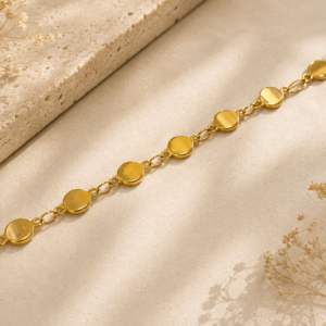 Golden Disc Anklet - Stainless Steel