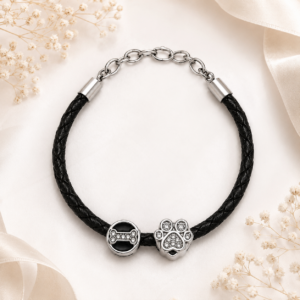 Paw Heart Charm Bracelet - Stainless Steel