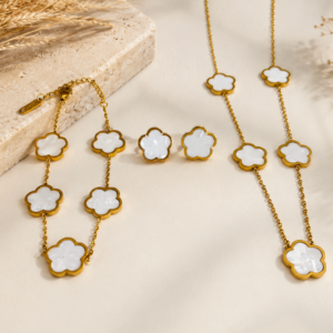 Golden Bloom Harmony Jewelry Set – Stainless Steel