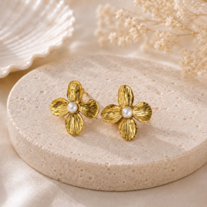 Blooming Pearl Petal Earrings