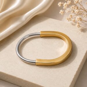 Dual-Tone Elegance Bangle