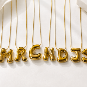 Bubble Letter Charm Necklace