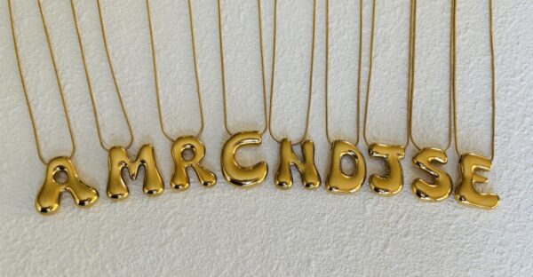 Bubble Letter Charm Necklace
