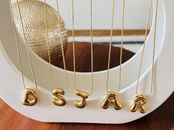 Bubble Letter Charm Necklace - Image 2